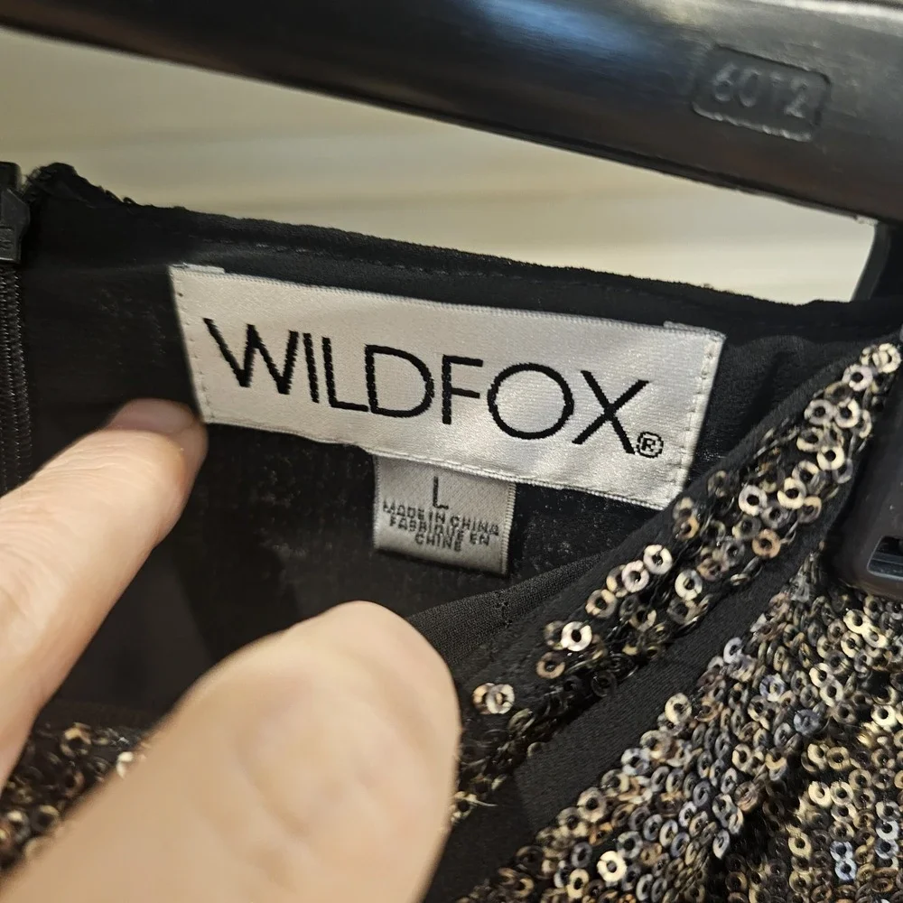 Wildfox Sequin Gold Black Large Skirt